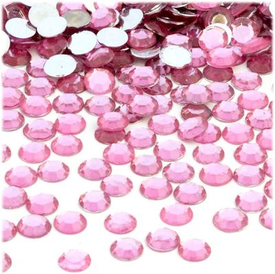 24pcs Round Pink Gems