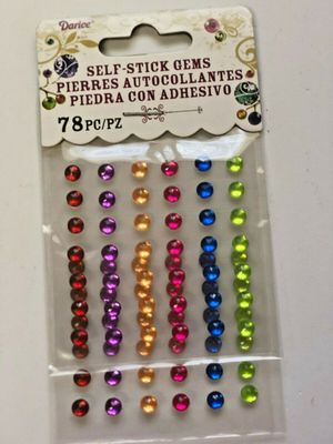 78pcs Assorted Color Self-Stick Gems