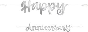 Silver Script Happy Anniversary Banner 6 ft.