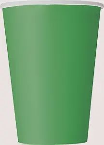 10pcs Solid Color Emerald Green 12oz Paper Cups