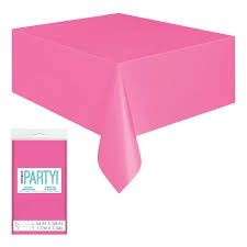 54&quot;x108&quot; Rectangular Plastic Tablecover (Hot Pink)