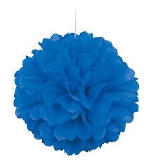 16&quot; Royal Blue Puff Ball Hanging Decorations