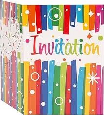 8pcs Rainbow Ribbon Birthday Invitations