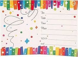 8pcs Rainbow Ribbon Birthday Invitations