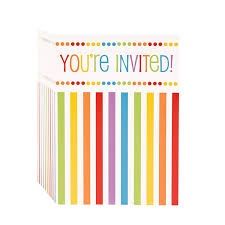 8pcs Rainbow Birthday Invitations