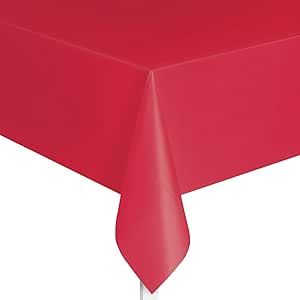 54&quot;x108&quot; Rectangular Plastic Tablecover (Red)
