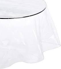 60&quot; Round Clear Plastic Tablecloth Protector
