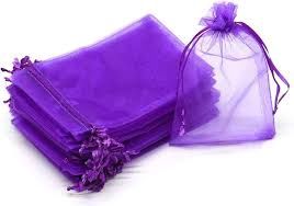 10pcs 4&quot;x6&quot; Organza Mesh Bags (Various Colours), Color: Purple