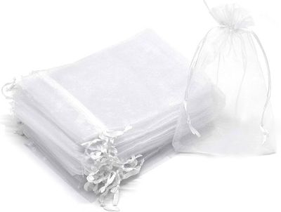 7pcs 8&quot;x12&quot; Organza Mesh Bags (White)