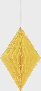 14&quot; Yellow Honeycomb Diamond Hanging Decorations