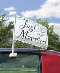 18&quot; x15&quot; Wedding &quot;Just Married&quot; Car Flag