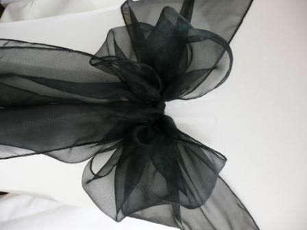 6pcs 2.7m Long Organza Chair Bows