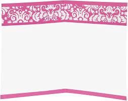 8pcs Pink Damask Thank You Notes