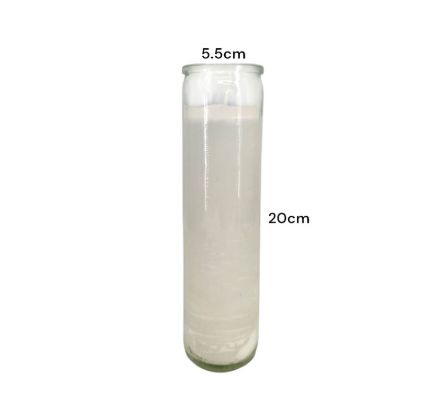 White Candle in Glass Jar