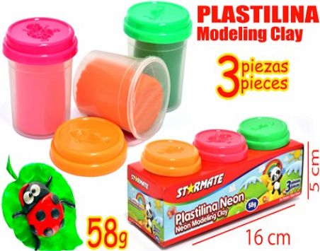 STARMATE 3pcs Neon Colors Tube Modeling Clay