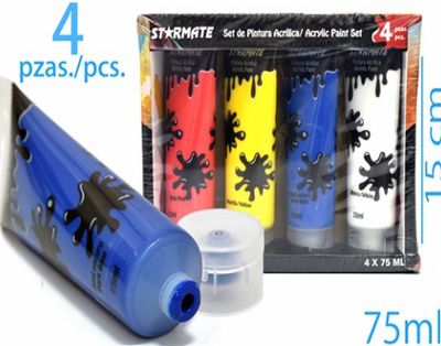 STARMATE 4pcs 75ml Acrylic Paint