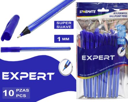 STARMATE 10pcs Suave Ball Point Pen Blue