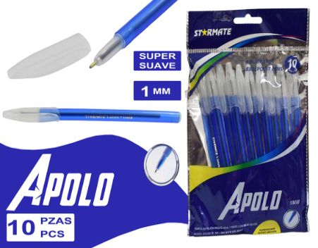 STARMATE APOLO 10pcs Blue Ballpoint Pens