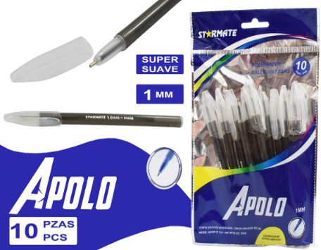 STARMATE APOLO 10pcs Black Ballpoint Pen