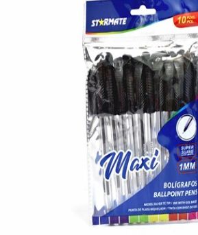 STARMATE MAXI 10pcs Black Ballpoint Pens