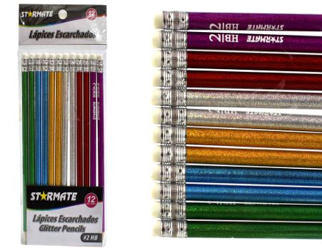 STARMATE 12pcs Glitter Pencils