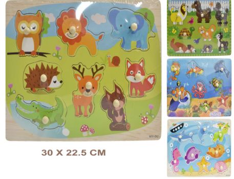 Assorted Animals Fit in Puzzles