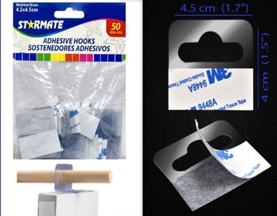 STARMATE 4.2x4.5cm 50pcs Adhesive Hooks
