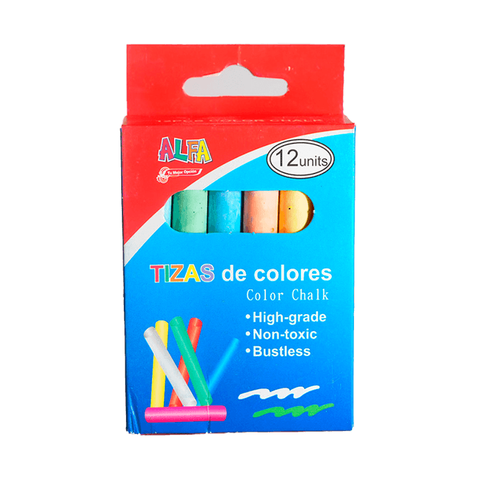 ALFA 12pcs Assorted Color Chalk