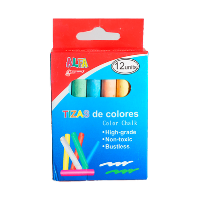 ALFA 12pcs Assorted Color Chalk