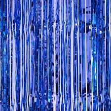 3&#39;x7&#39; Foil Fringe Curtain (Colors Vary), Color: Blue