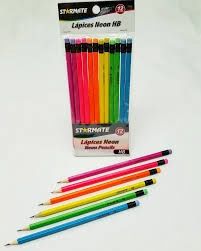 STARMATE 12pcs Neon Triangular Pencils