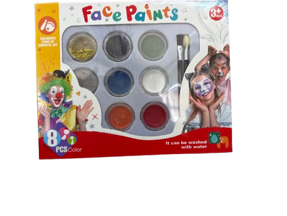 8pc Face Paints with Glitter