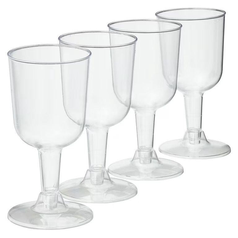 8pcs Disposable Plastic Wine Glasses