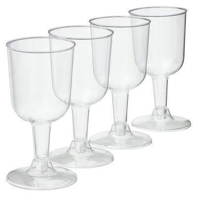 8pcs Disposable Plastic Wine Glasses