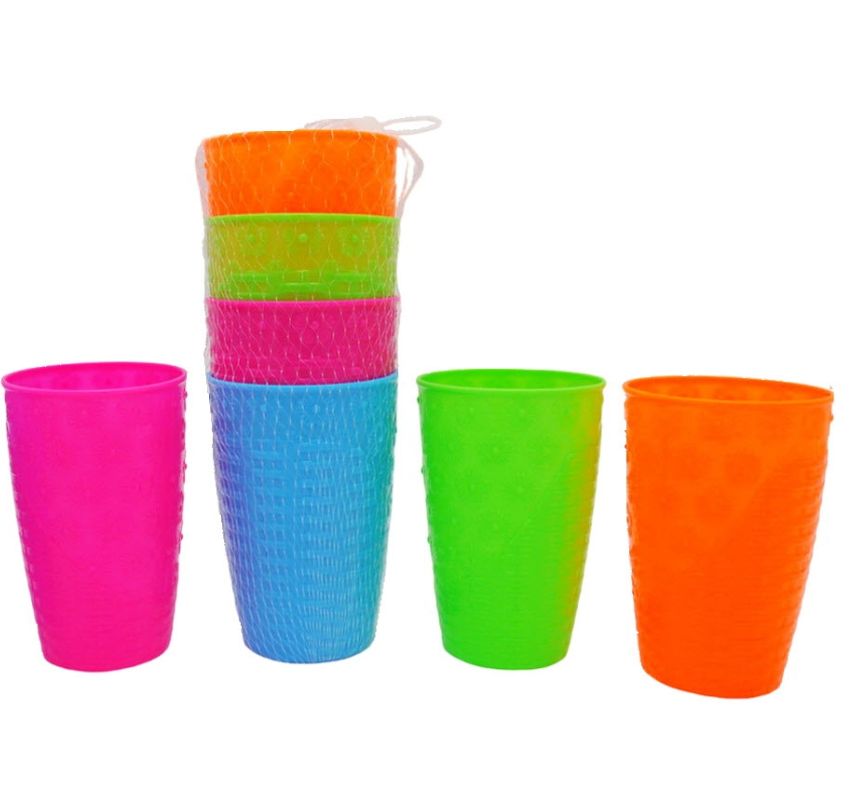 4pcs 15oz Plastic Glasses (Assorted Color)