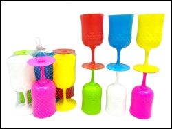 6pcs 12oz Wine Glasses (Colors Vary)