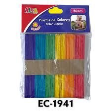 ALFA 50pcs Assorted Color Craft Sticks