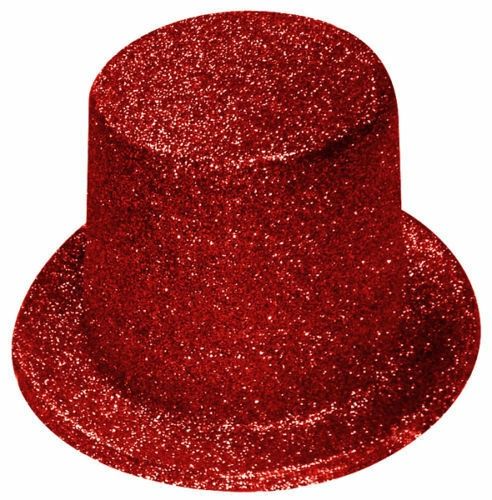 Sparkle Red Glitter Top Hat, Color: Red