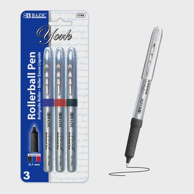 3pcs York Rollerball Pen (Blue, Red &amp; Black)