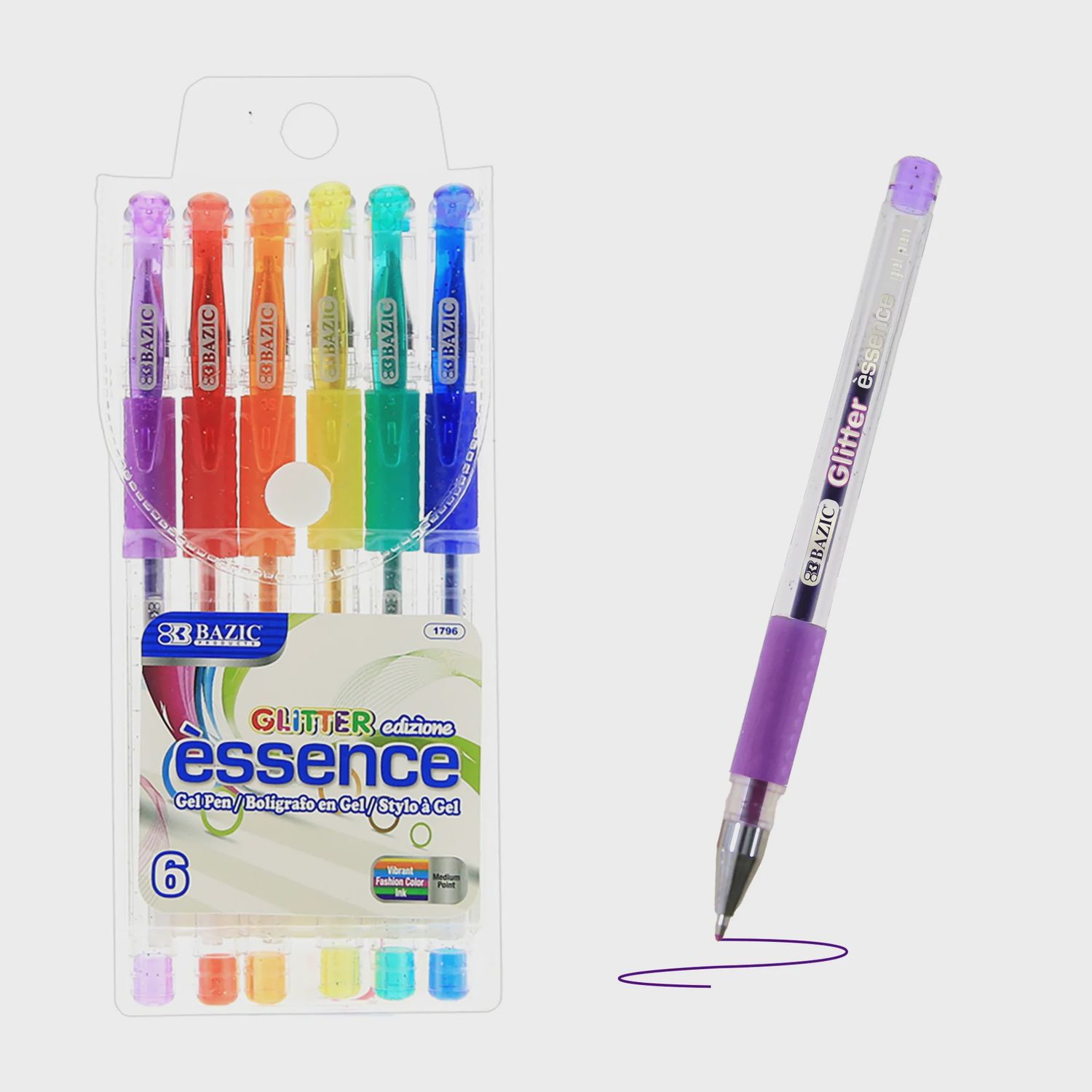 6pcs Glitter Essence Gel Pen (Assorted Color)