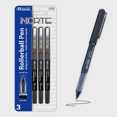 3pcs Norte Black Rollerball Pen