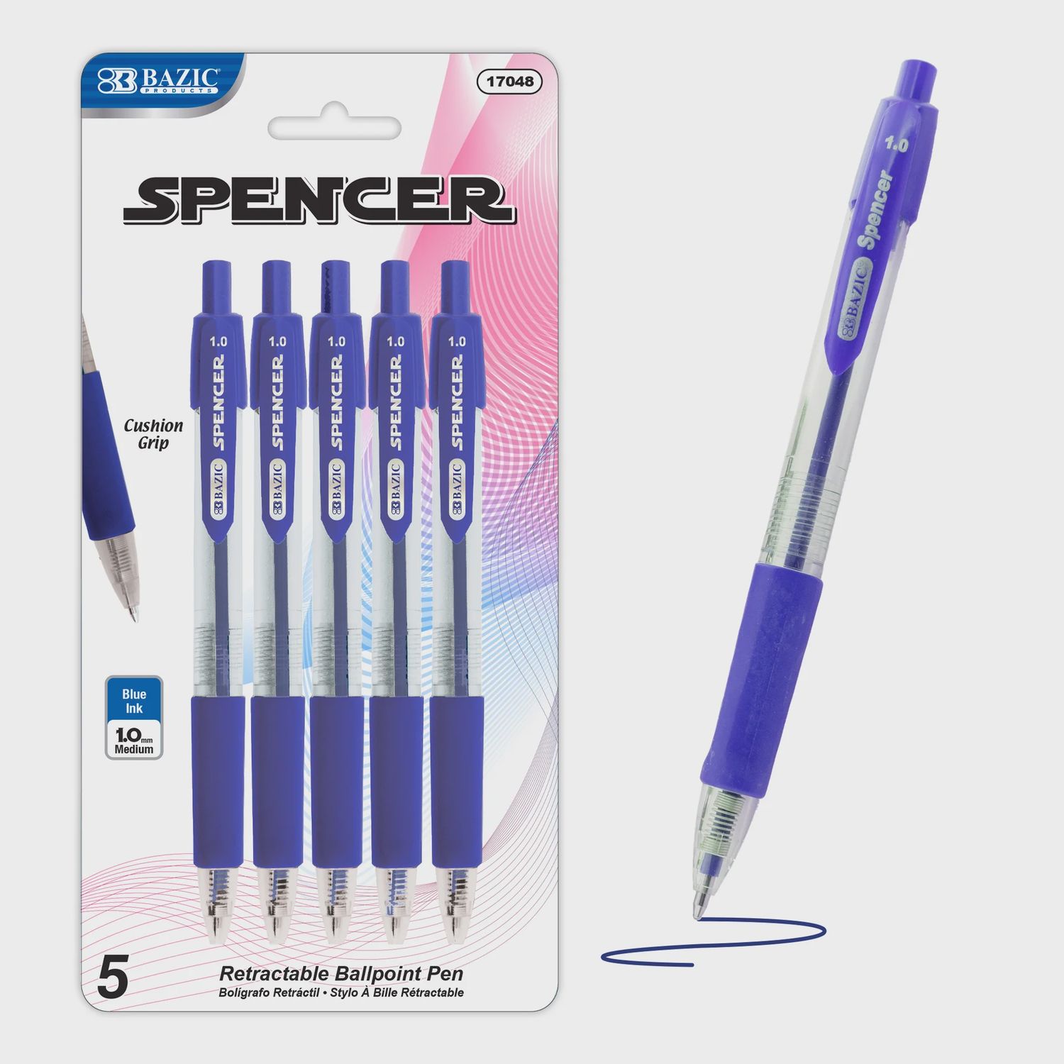 5pcs Spencer Retractable Ballpoint Pen