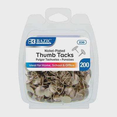 200pcs Nickel-Plated Thumb Tacks