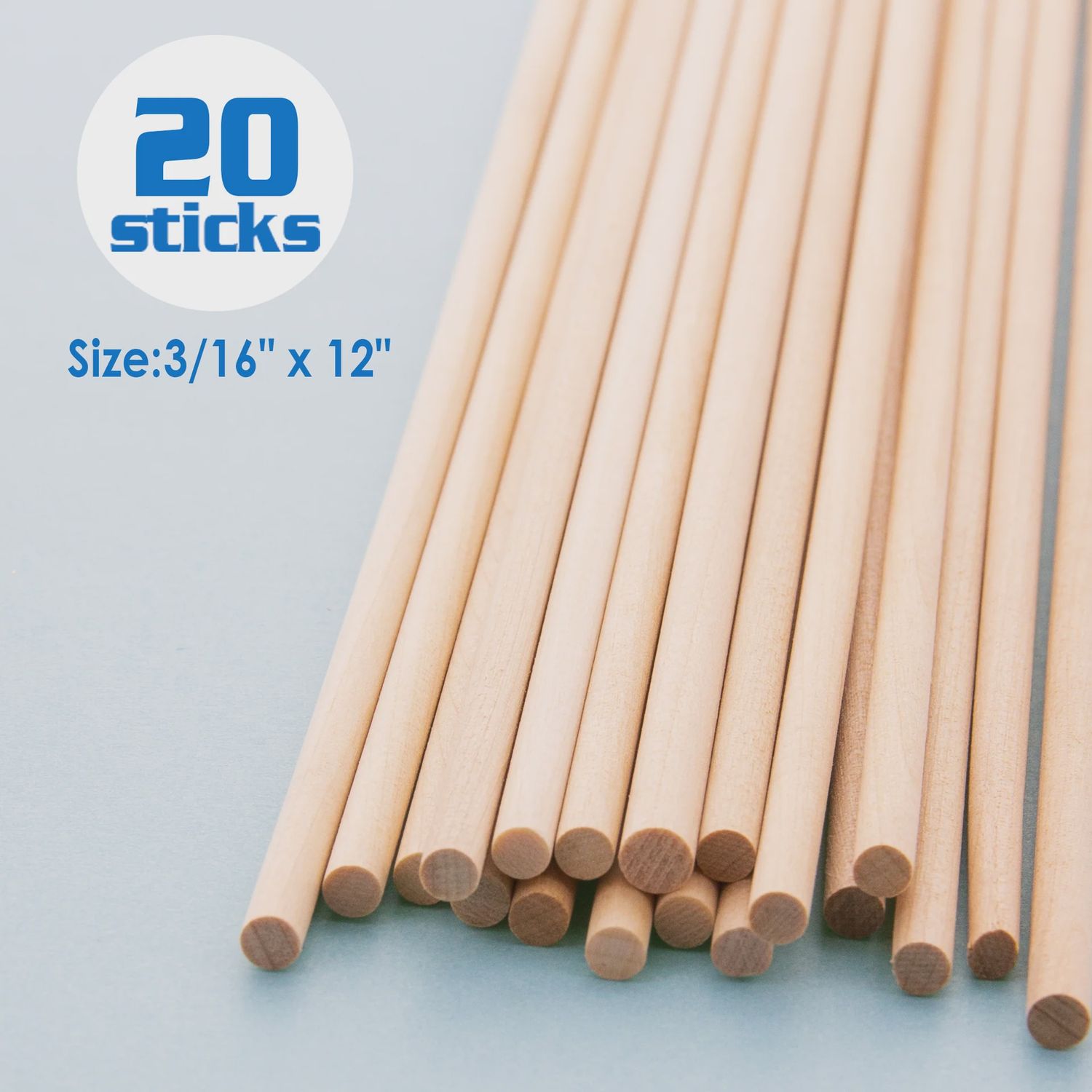 20pcs 3/16&quot;x12&quot; Wooden Dowels
