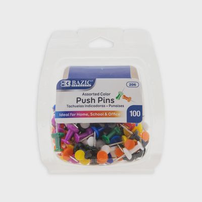 100pcs Assorted Color Push Pins