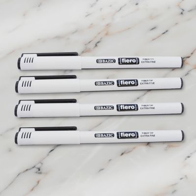 4pcs Fiber Tip Pens (Blue or Black)