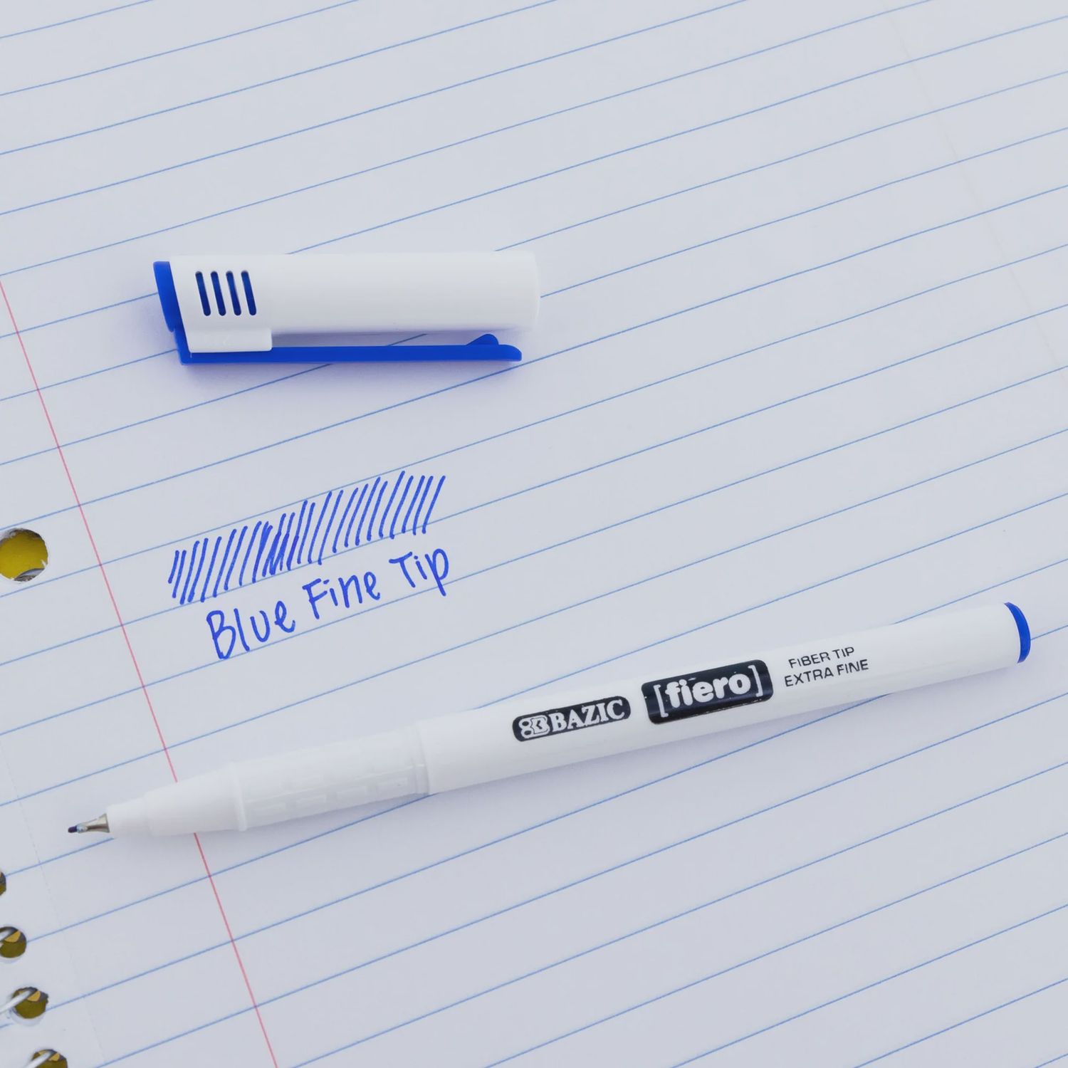 4pcs Fiber Tip Pens (Blue or Black), Color: Blue