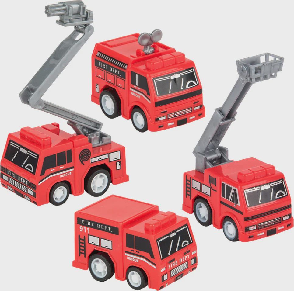 3pcs 2&quot; Pull Back Fire Truck Party Favors