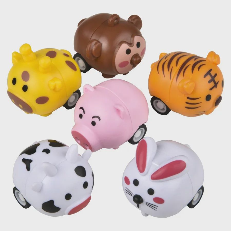 4pcs Assorted Animal Pull Back Favors