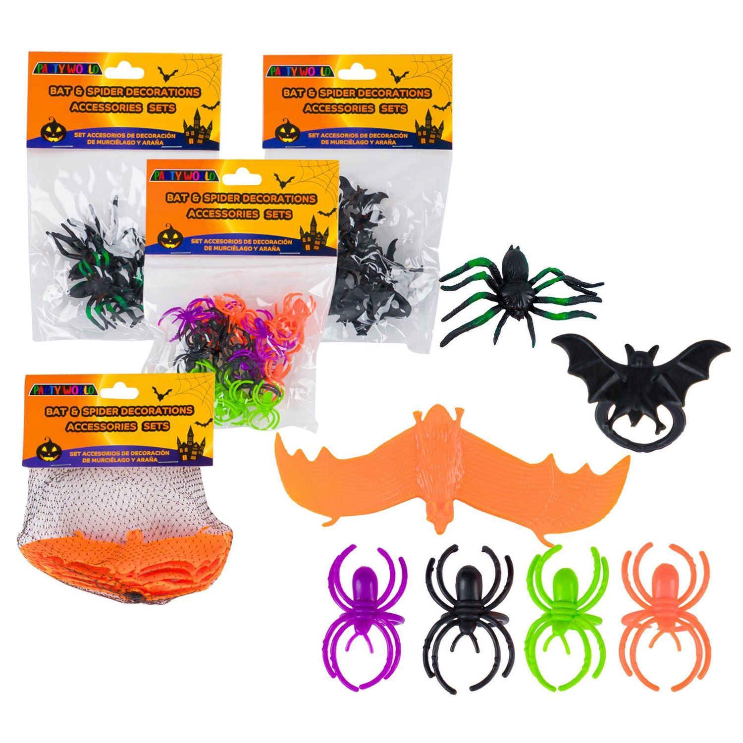 Halloween Bat and Spider Decor and Accessories Set